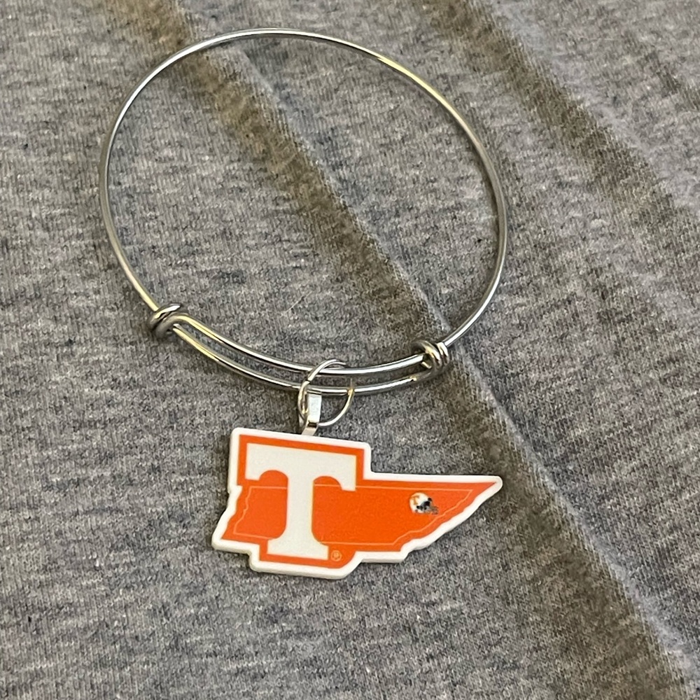 Orange and Silver Tennessee Charm Bracelet